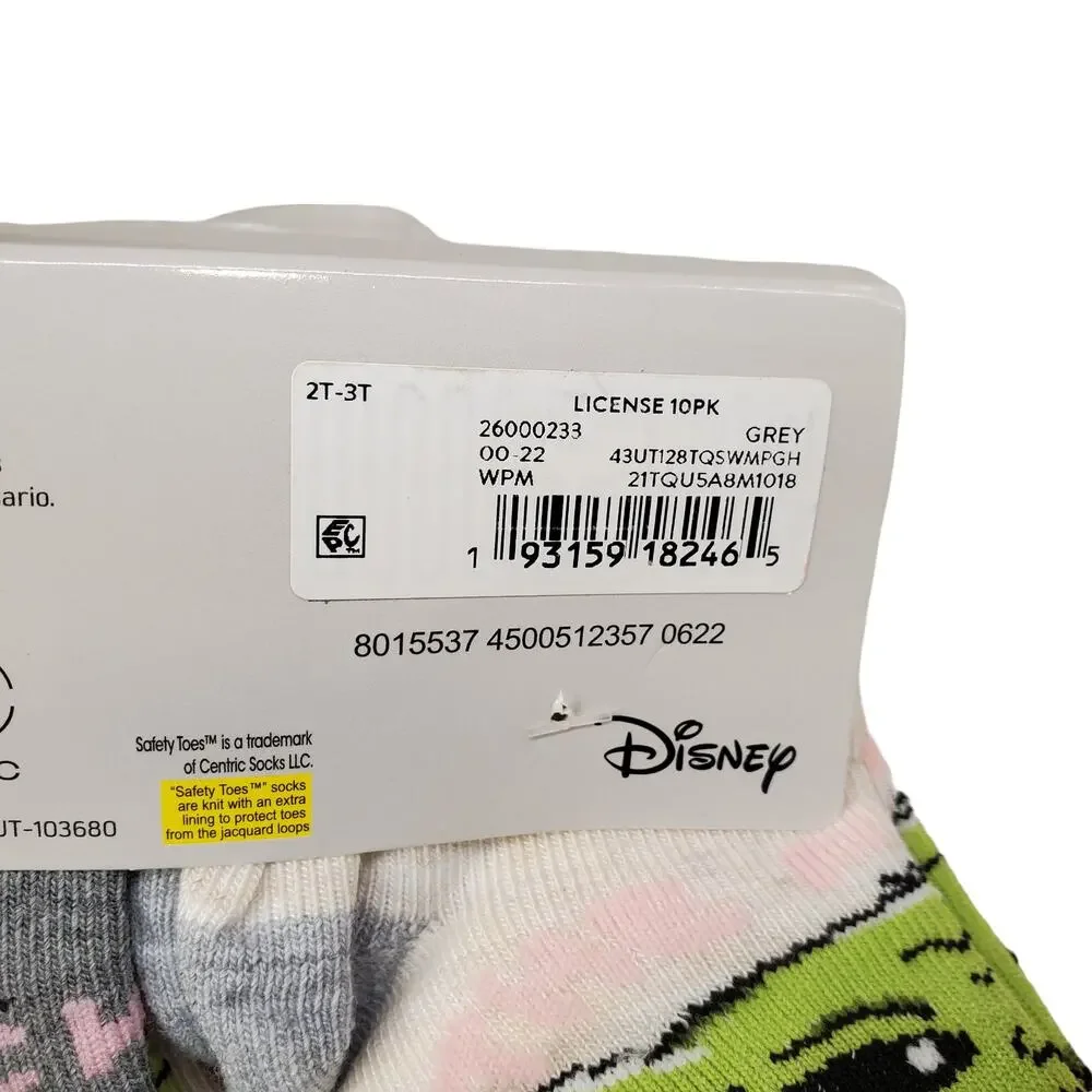 Disney Star Wars Baby Yoda Baby Girl Toddler Socks Size 2T 3T 10 Pack of Socks